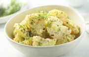 roasted potatoes in bowl with thyme