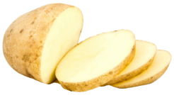 sliced potatoes cut