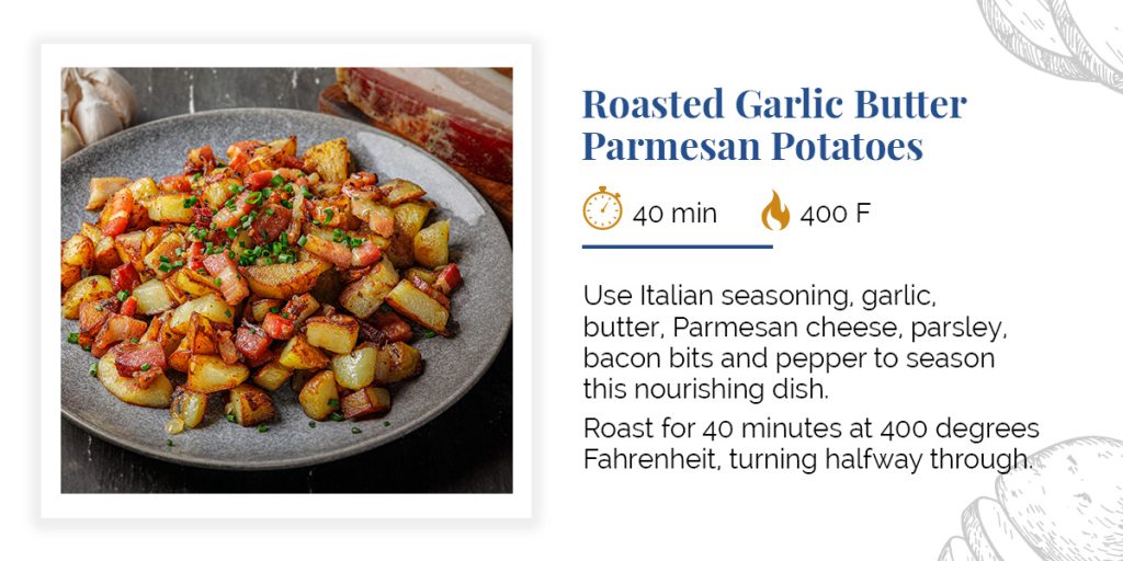 roasted garlic butter parmesan potatoes recipe